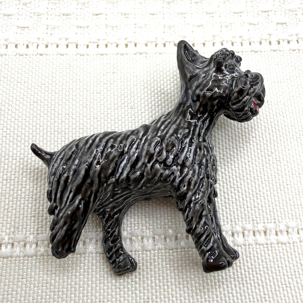 Vintage Gerrys Gray Black Enamel Scottie Dog 50s Pin Brooch